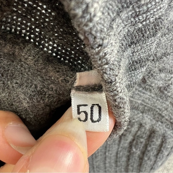 Dolce & Gabbana Italy 100% wool grey ribbed knit raglan sleeve sweater IT 50 - Picture 16 of 16